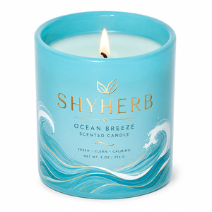 SHYHERB <strong>Tomato</strong> Bloom Scented <strong>Candle</strong>, Red Ceramic Jar with Vintage <strong>Tomato</strong> Print, Soy Wax Aromatherapy <strong>Candle</strong> Home Decor Gift - Product Image 4