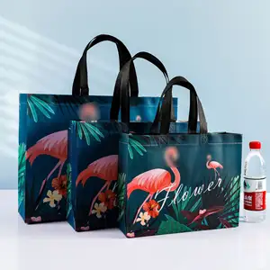 Hot Sale Custom Heavy Duty Foldable Shopping Tote Bag Supermarket Kitchen Laminated PP Non Woven Reusable Grocery Bags