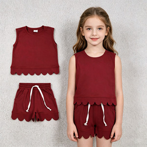 Conjuntos de Ropa para Niñas RTS Boutique, Camuflaje de Caza, Flores de Jardín, Color Sólido, Estilo Hermana, Verano, Nuevo, Borde Festoneado - Product Image 4