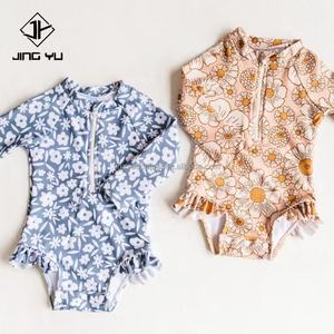 Trajes de Baño de Alta Calidad para Bebés al por Mayor, Traje de Baño de una Pieza para Niñas, Estampado, Mangas Abullonadas, Traje de Baño Personalizado para Niños - Product Image 3