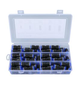 60個セット 空気圧継手 ストレートプッシュ プラスチックコネクター 4/6/8/10/12mm 気管コネクター PUエアホースチューブ用 - Product Image 2