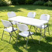 Ensemble de tables pliantes d'extérieur portables, design moderne, blanc, en PVC, durables, faciles à nettoyer, pour ferme et hôtel, 6/8 pieds, vente en gros à prix réduit