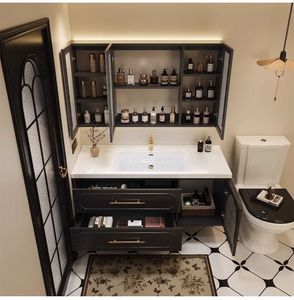 2026 new <b>light</b> green wall-mounted bathroom cabinet with integrated ceramic basin and storage <b>space</b> - Product Image 5