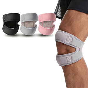 Rodillera Ajustable Profesional <span class=keywords><strong>con</strong></span> Doble Almohadilla de Silicona <span class=keywords><strong>para</strong></span> Correr, <span class=keywords><strong>Baloncesto</strong></span>, Bádminton, Hombres y Mujeres - Product Image 1