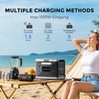 Générateur d'énergie solaire portable Solarplay Q2501 2400W/2160Wh avec onduleur à onde sinusoïdale pure et remorque, station d'alimentation hors réseau pour le camping