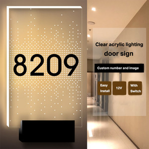 Número de Puerta con Iluminación LED Acrílica, Letrero Retroiluminado para Habitación de Hotel, Letrero para Puerta de Hotel - Product Image 2