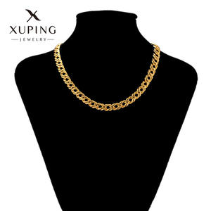 Bijoux XUPING En Gros Cuivre Plaqué <span class=keywords><strong>Or</strong></span> Couleur 18 Carats 14 Carats 24 Carats Collier <span class=keywords><strong>Chaîne</strong></span> Maille Maillons Box Serpent Cubaine Mode Hip Hop Rapper Homme - Product Image 3