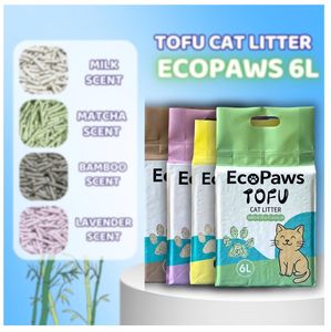 Litière pour chat Ecopaw en tofu naturel à base de fibres de soja, super absorbante, agglomération rapide, faible poussière, contrôle des odeurs, biodégradable - Product Image 1