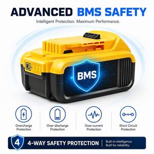 بطارية ليثيوم أيون قابلة لإعادة الشحن 20 فولت متوافقة مع DWE DCB200 DCB180 DCB181 DCB182 DCB183 DCB184 DCB185 DCB201 DCB201-2 - Product Image 2