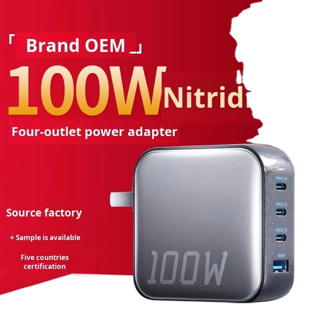 OEM Customized 100w Gan Charger Four-Port Fast Charger 3C1A Android Multi-port Pd Charging Head Qc3.0 Electric
