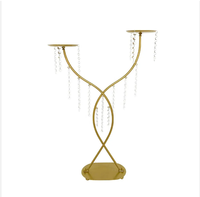 Porte-fleurs en métal doré pour décoration de mariage Centres de table Bougeoirs en or Vases de centre de table de mariage pour décoration de fête
