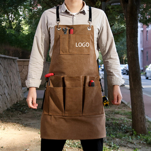 Tablier en toile <span class=keywords><strong>de</strong></span> coton 16 oz résistant à l'usure, lavable, multifonctionnel, avec ceinture et 9 poches à outils, pour jardinage, réparation, cordonnier, charpentier, homme - Product Image 1