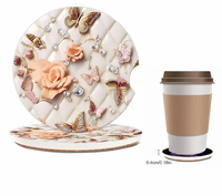 8 sous-verres avec support 8 couleurs absorbent les sous-verres en céramique avec logo personnalisé sous-verres avant et arrière en céramique