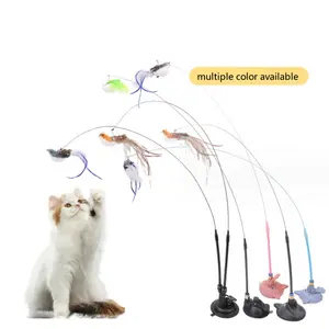 Игрушка кошка перо птица Выдвижная проволока длинный шест для кошки дразнить интерактивные игрушки для кошек