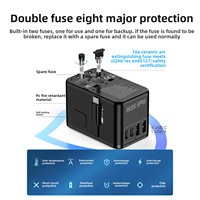 Nouvelle prise adaptateur de conversion CA universelle GaN Global Travel avec câble rétractable de type C et ports de charge USB PD 35W