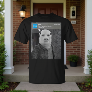 T-shirt John Pork Motion At Front Door pour adulte, unisexe, manches courtes, col rond, impression numérique, promotionnel - Product Image 3