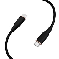 Cable de Carga Rápida USB-C a USB-C de 65W PD, Cable Cargador Duradero de Silicona Líquida para Laptop, Android, iPhone, Transferencia de Datos de 480Mbps