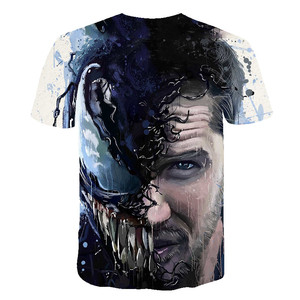 T-shirt pour homme <span class=keywords><strong>Venom</strong></span> Marvel <span class=keywords><strong>Carnage</strong></span> Gothique Anime, durable, grande taille, imprimé en 3D, noir et blanc, rayé, manches courtes - Product Image 2