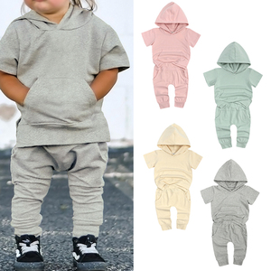 Vêtements d'été en gros pour enfants, ensembles de vêtements en coton à manches courtes pour tout-petits garçons - Product Image 1