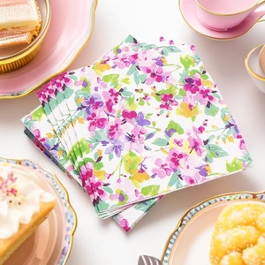 <span class=keywords><strong>Serviette</strong></span> en <span class=keywords><strong>papier</strong></span> à motifs floraux multicolores en pâte de bois vierge imprimée en couleur personnalisée pour les anniversaires, les entreprises et les restaurants - Product Image 1