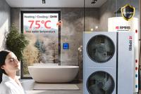 Pompe à chaleur air-eau monobloc 15,6 kW R290 EVI DC Inverter avec contrôle intelligent WiFi A+++ Chauffage, refroidissement et ECS pour usage résidentiel
