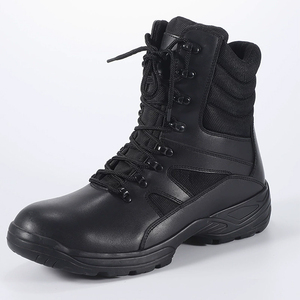 Bottes tactiques pour hommes DF22 en cuir noir, imperméables, bottes de randonnée à la cheville, toutes saisons - Product Image 1