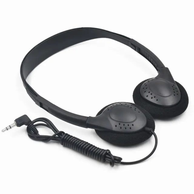 Disposable 3.5mm Interface Headband Business Class Airline Suitable Wired Music Earphones & Headphones