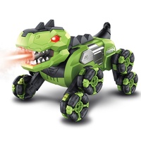 4DRC Dinosaurier Ferngesteuertes Auto aus Kunststoff, Elektrisch, Acht Räder, Sprühfunktion, Geräuschgesteuert, Kinderspielzeug, Geburtstagsgeschenk für Jungen