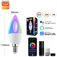 Compatible avec les ampoules LED intelligentes Tuya pour plafonniers E27 E14 E26 et ampoules intelligentes G10, tension Wi-Fi Bluetooth, personnalisable
