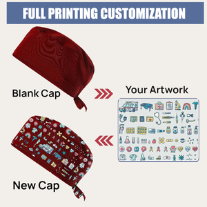 Cappelli Unisex in Puro Cotone per Infermieri e Operatori Medici, Personalizzabili con Logo, Stampa Elegante, Abbigliamento da Lavoro - Product Image 3
