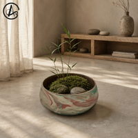 Pot de fleurs en céramique style Wabi Sabi ARM LVG avec design en argile torsadée, décoration florale minimaliste nordique pour table