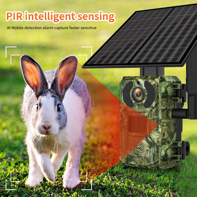 Demax Outdoor Solar 4G Alert Smart Camera H10-4G Model Camouflage Shape with PIR AI Detection for Hunting