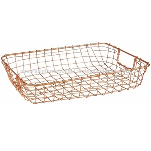 Metal Wire Storage <b>Basket</b> with 4 Built-In Handles Household Organizer Bin <b>for</b> Kitchen Cabinet or Freezer <b>Shelf</b>-free - Product Image 6