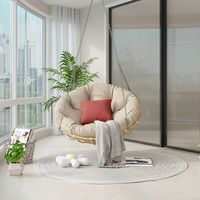 Fauteuil suspendu moderne en aluminium pour porche, chaise œuf toutes saisons pour jardin et patio intérieur/extérieur avec coussin