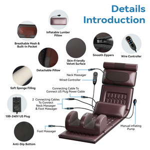 Neue PMA Elektrische Infrarot-Massagematte Luftpolster-Roller Ganzkörper-Airbag Vibrations-Streckungs-Druckmassagematte PU-Material - Product Image 3