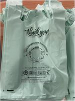 100% composteerbare, op maat gemaakte boodschappen- en voedselbewaarzakken van EPI-maïszetmeel, plastic, voor groenten, T-shirts, vesten, met handvat, biologisch afbreekbare zakken op rol