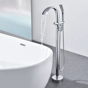 最高品質のシンプルなデザイン真鍮ボタンスイッチ温水ハンドヘルドシャワー入浴蛇口