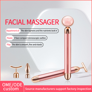 4 in 1 Face <b>Massager</b> Gold Vibrating Facial Rose Quartz Roller <b>Massager</b> Stick Skin Firming Facial Skin Care Tools - Product Image 2