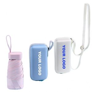 Mini parapluie solaire pliable en 5 sections, protection UV, parapluie de poche compact et portable pour femme, double usage pour le soleil et la pluie - Product Image 1