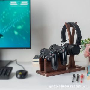 Cross-border wooden headset <b>stand</b> adjustable <b>controller</b> storage rack with headphone <b>stand</b> and game <b>controller</b> <b>stand</b> - Product Image 4