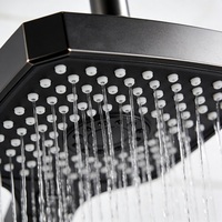 Ensemble de douche noir 3 fonctions de haute qualité avec jets pluie pressurisés et doux, douchette à main monofonction en acier inoxydable