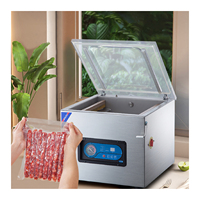 Máquina Selladora al Vacío de Alimentos de Sobremesa DZ 400 con Barra de Sellado de 400mm, Máquina de Envasado al Vacío de Carne para Carnicería con Inyección de Gas y Aire Suave