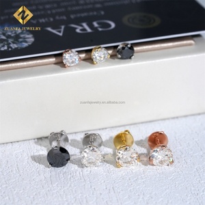 Boucles d'oreilles clous en argent sterling 925 avec certificat GRA, diamant moissanite brillant D VVS1, vente chaude - Product Image 6