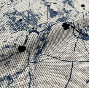 T-shirt <span class=keywords><strong>Homme</strong></span> Oversize YKH 200GSM de Haute Qualité avec Imprimé Dégradé Effet Brûlé et Motif Wintersweet Flou - Product Image 5