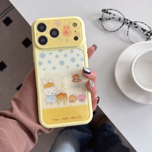 Nueva Funda de Teléfono con Diseño de Conejo y Gato KT en Vidrio Templado para iPhone 13 14 15 16 17 Pro Max, Protección Antirrayaduras - Product Image 5