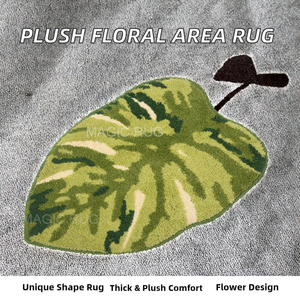 Plush Jacquard Custom Tufted High Pile Floral Scandinavian Area <b>Rug</b> 100% Polyester Luxury Extra Thick for Living Room <b>Camping</b> - Product Image 2