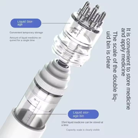 Sikat rambut cair portabel, enam jarum aplikator kulit kepala, sisir obat pijat akar rambut untuk Serum pertumbuhan rambut
