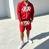 Ensemble de survêtement unisexe imprimé numérique été 2026, coupe-vent sportif avec logo personnalisé, ensemble 2 pièces short et jogging pour homme