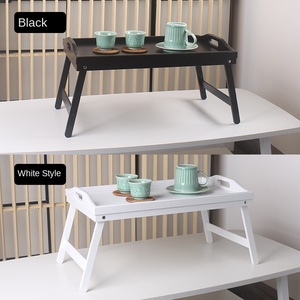 Table pliante paresseuse multifonctionnelle à un niveau <span class=keywords><strong>plateau</strong></span> de thé/dîner d'ordinateur en bambou Simple pour repose-<span class=keywords><strong>pieds</strong></span> de baie vitrée de dortoir - Product Image 1