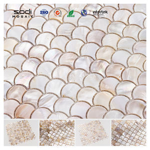 Diseño de escamas de pescado mosaico ostra Shell pared Backsplash pared azulejo pegatina madre de perla mosaicos Mosaico De Conchas - Product Image 6